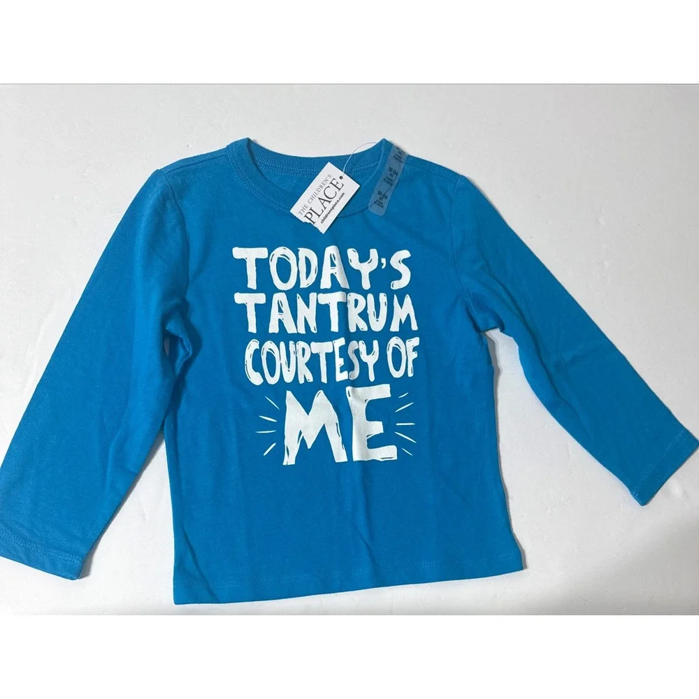 Children's Place Blue LS Tantrum Shirt 18-24 Months New W/Tags